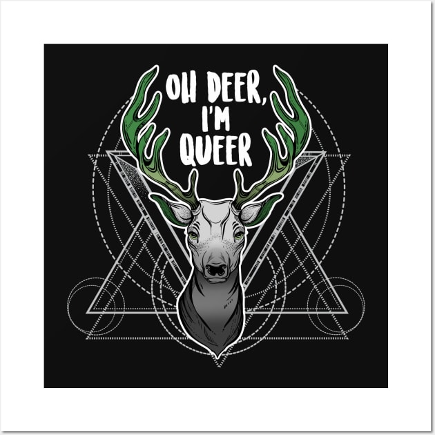 Aromantic Oh Deer I'm Queer Wall Art by Psitta